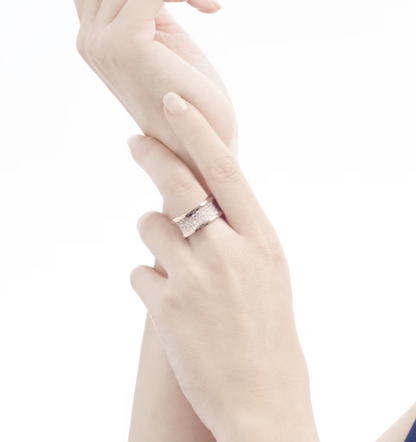 [Kincade Jewelrys]ZERO 1 WITH PAVED DIAMONDS ON THE SPIRAL RING