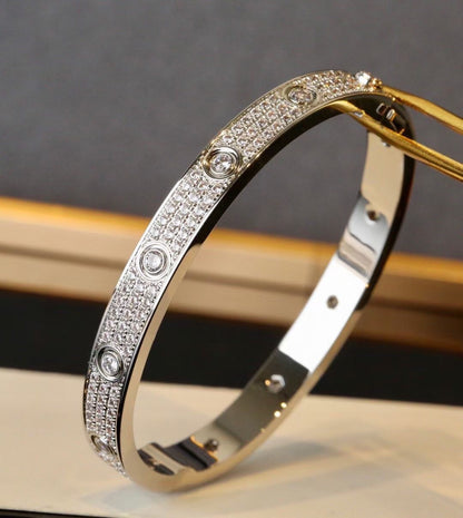 [Kincade Jewelrys]LOVE BRACELET 6.1MM DIAMOND-PAVED 10 BIG DIAMONDS