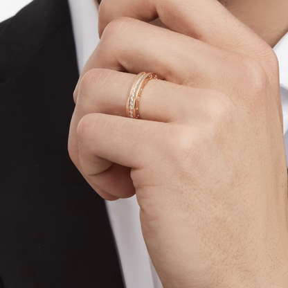 [Kincade Jewelrys]ZERO 1 ONE-BAND PAVED DIAMONDS ON THE SPIRAL RING