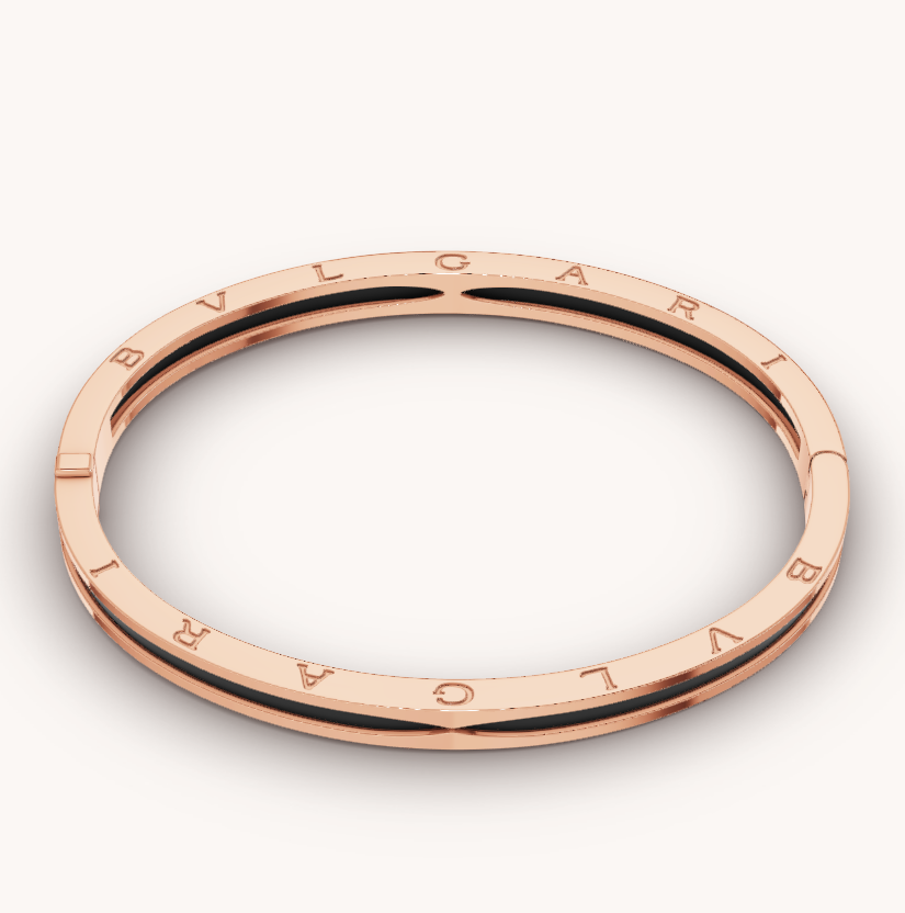 [Kincade Jewelrys]ZERO 1 PINK GOLD WITH BLACK CERAMIC BRACELET