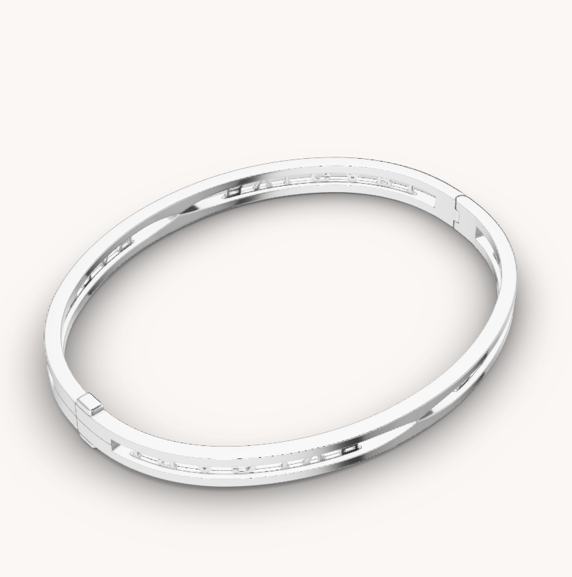 [Kincade Jewelrys]ZERO 1 SPIRAL LOGO SILVER BRACELET