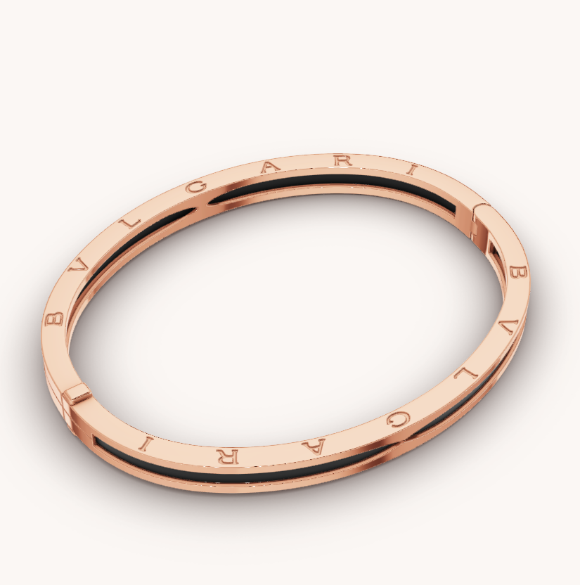 [Kincade Jewelrys]ZERO 1 PINK GOLD WITH BLACK CERAMIC BRACELET