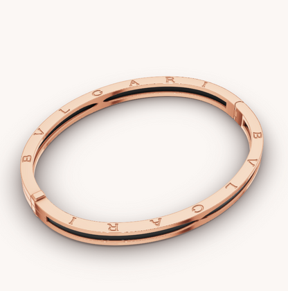 [Kincade Jewelrys]ZERO 1 PINK GOLD WITH BLACK CERAMIC BRACELET
