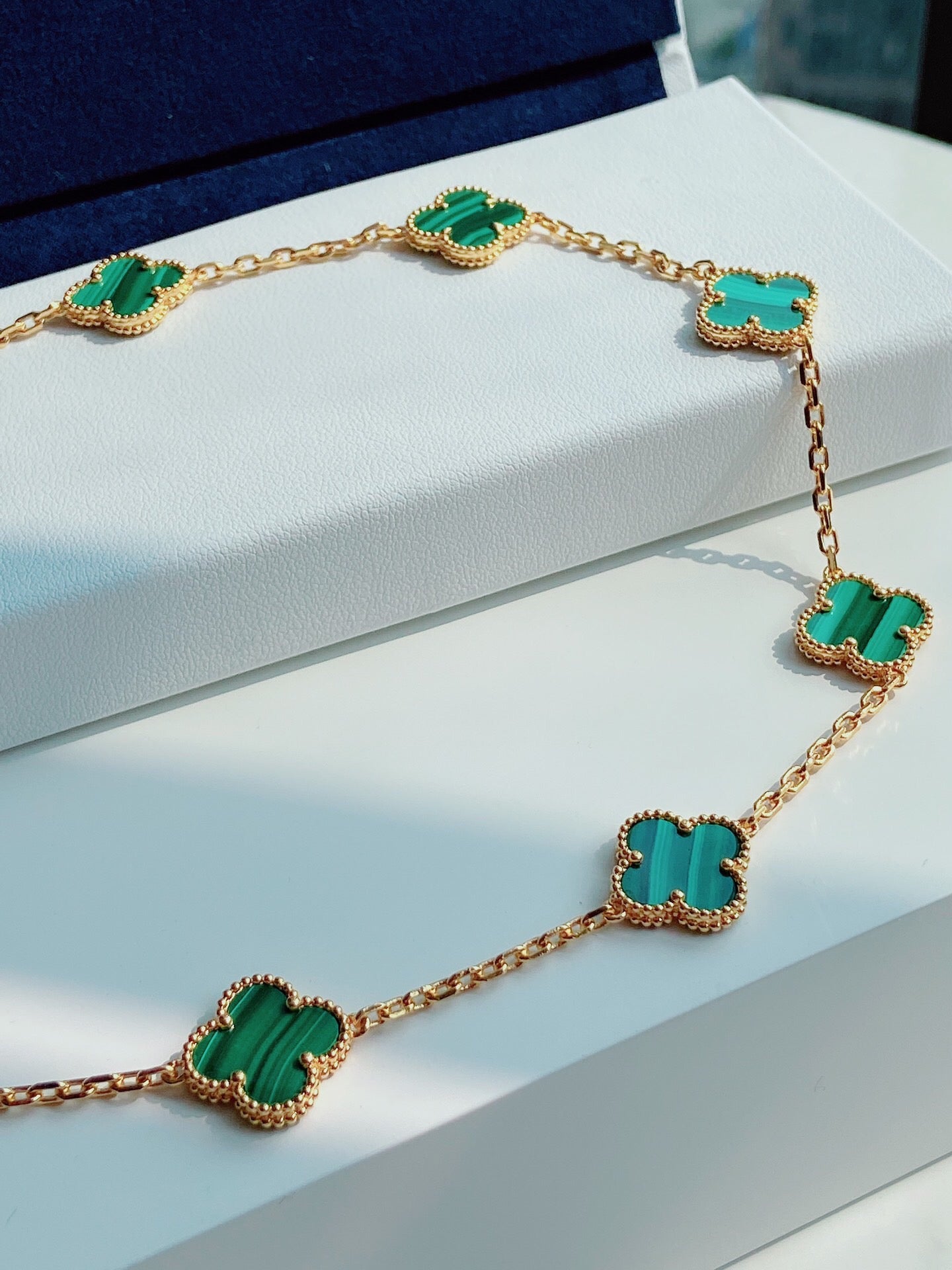 [Kincade Jewelrys]CLOVER 10 MOTIFS MALACHITE GOLD