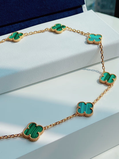 [Kincade Jewelrys]CLOVER 10 MOTIFS MALACHITE GOLD