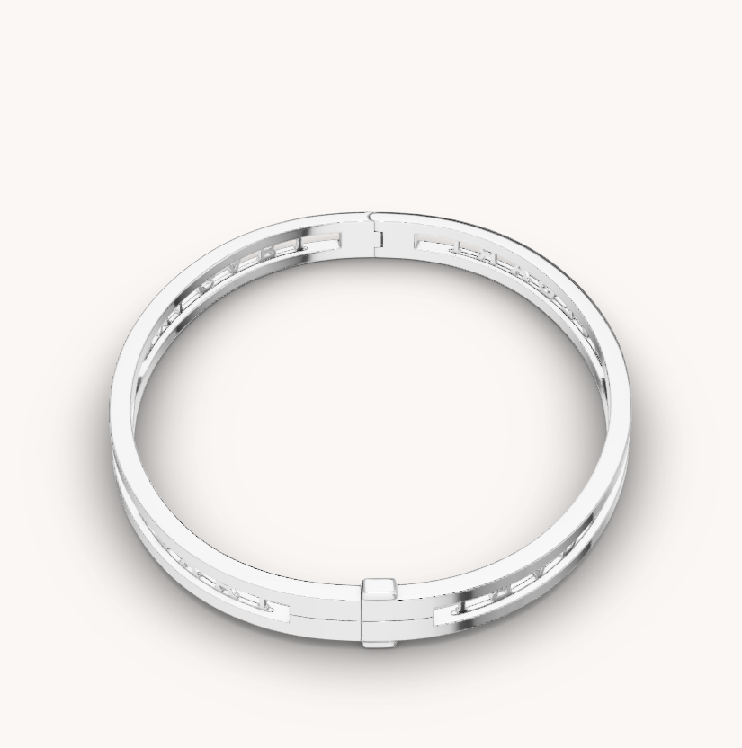 [Kincade Jewelrys]ZERO 1 SPIRAL LOGO SILVER BRACELET