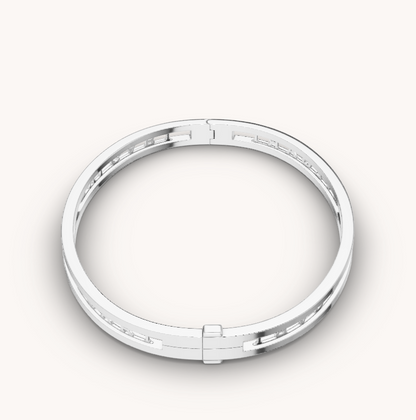 [Kincade Jewelrys]ZERO 1 SPIRAL LOGO SILVER BRACELET
