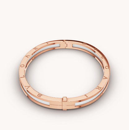 [Kincade Jewelrys]ZERO 1 PINK GOLD WITH WHITE CERAMIC BRACELET