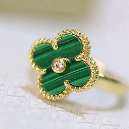 [Kincade Jewelrys]CLOVER MALACHITE RING GOLD DIAMOND