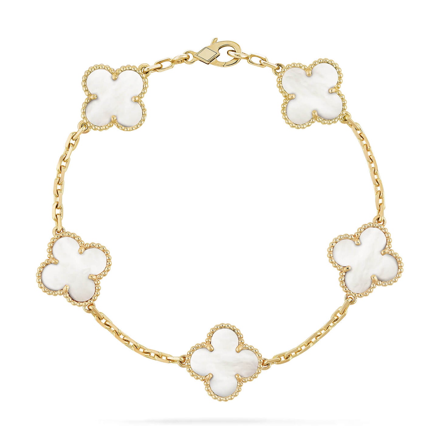 [Kincade Jewelrys]CLOVER  5 MOTIF WHITE MOP BRACELET
