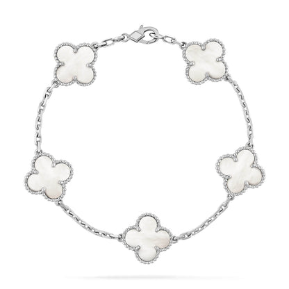 [Kincade Jewelrys]CLOVER SILVER MOP 5 MOTIF BRACELET