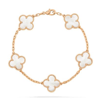 [Kincade Jewelrys]CLOVER  5 MOTIF WHITE MOP BRACELET