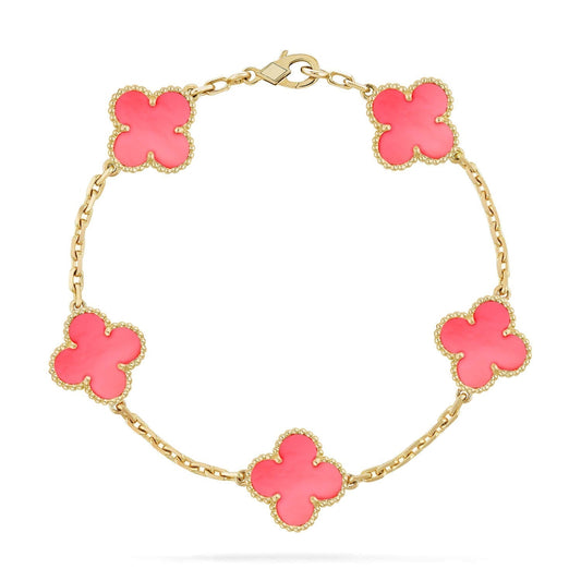 [Kincade Jewelrys]CLOVER 5 PINK MOP BRACELET