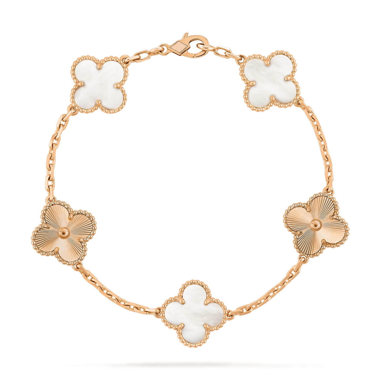 [Kincade Jewelrys]CLOVER 5 MOTIF WHITE MOP LASER BRACELET