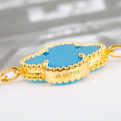 [Kincade Jewelrys]CLOVER 5 MOTIFS TURQUOISE BRACELET