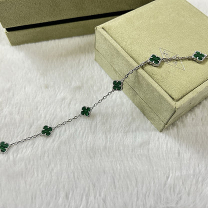 [Kincade Jewelrys]CLOVER 6 MOTIF MALACHITE BRACELET