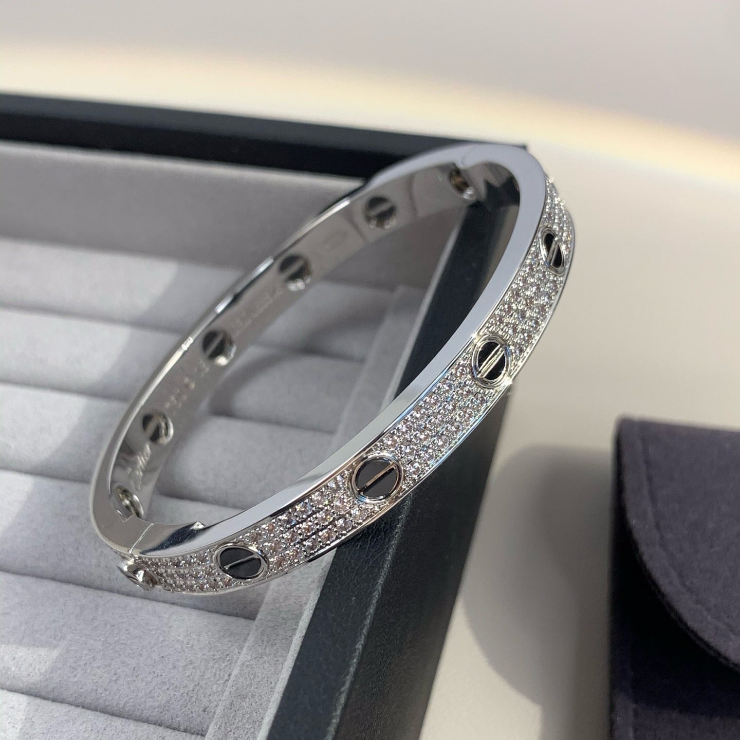 [Kincade Jewelrys]LOVE BRACELET 6.1MM DIAMOND-PAVED CERAMIC