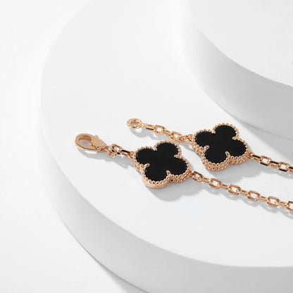 [Kincade Jewelrys]CLOVERS THE 10-MOTIFS ONYX NECKLACE