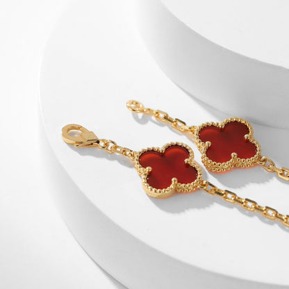 [Kincade Jewelrys]CLOVERS THE  10-MOTIFS CARNELIAN NECKLACE