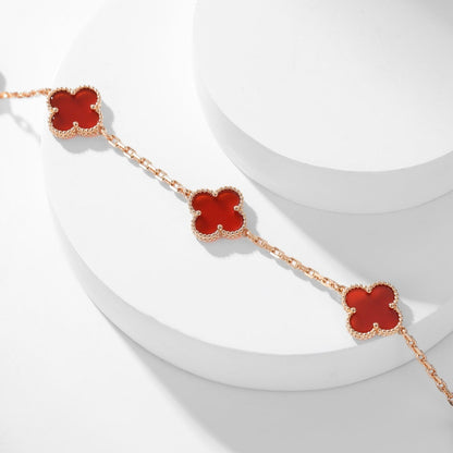 [Kincade Jewelrys]CLOVERS THE  10-MOTIFS CARNELIAN NECKLACE