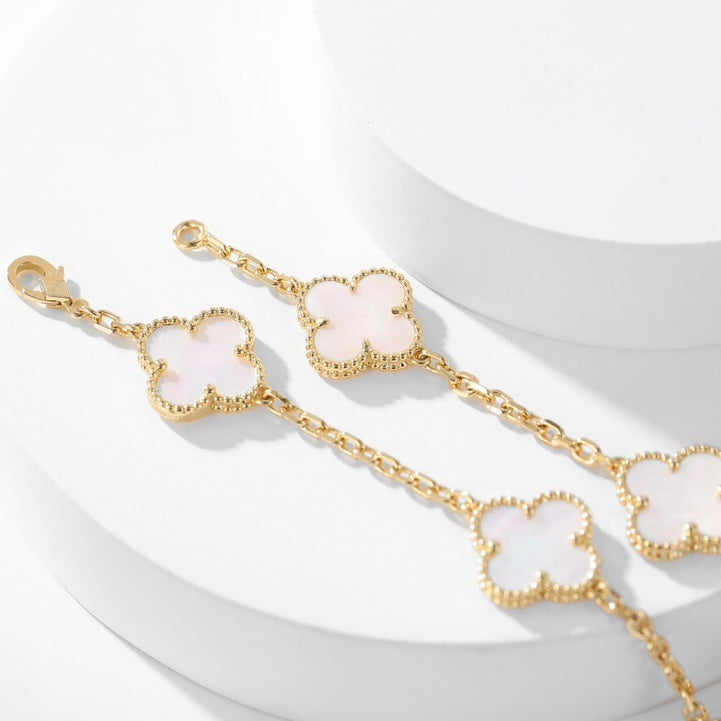 [Kincade Jewelrys]CLOVERS THE 10-MOTIFS WHITE MOTHER OF PEARL NECKLACE