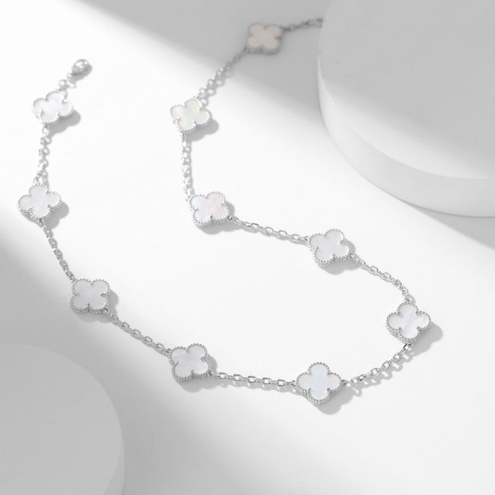 [Kincade Jewelrys]CLOVERS THE 10-MOTIFS WHITE MOTHER OF PEARL NECKLACE