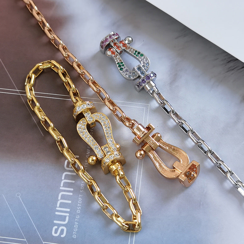 [Kincade Jewelrys]FORCE LARGE HORSESHOE CLASP  METAL BRACELET