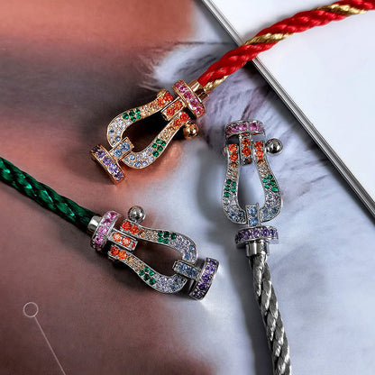 [Kincade Jewelrys]FORC LARGE HORSESHOE  COLORED DIAMOND BRACELET SILVER