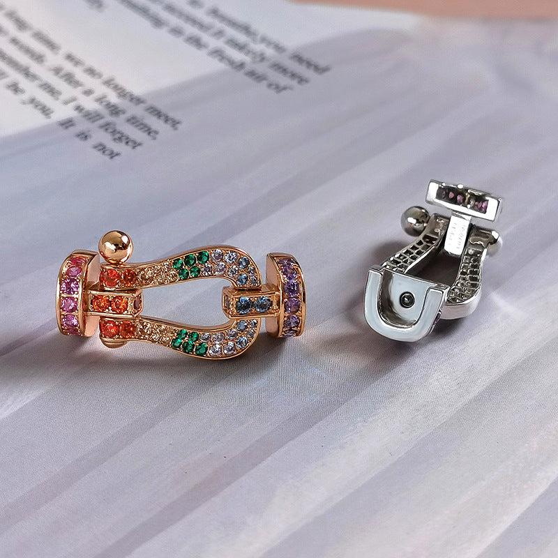 [Kincade Jewelrys]FORC LARGE HORSESHOE  COLORED DIAMOND BRACELET SILVER