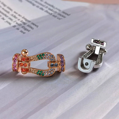 [Kincade Jewelrys]FORC LARGE HORSESHOE  COLORED DIAMOND BRACELET SILVER