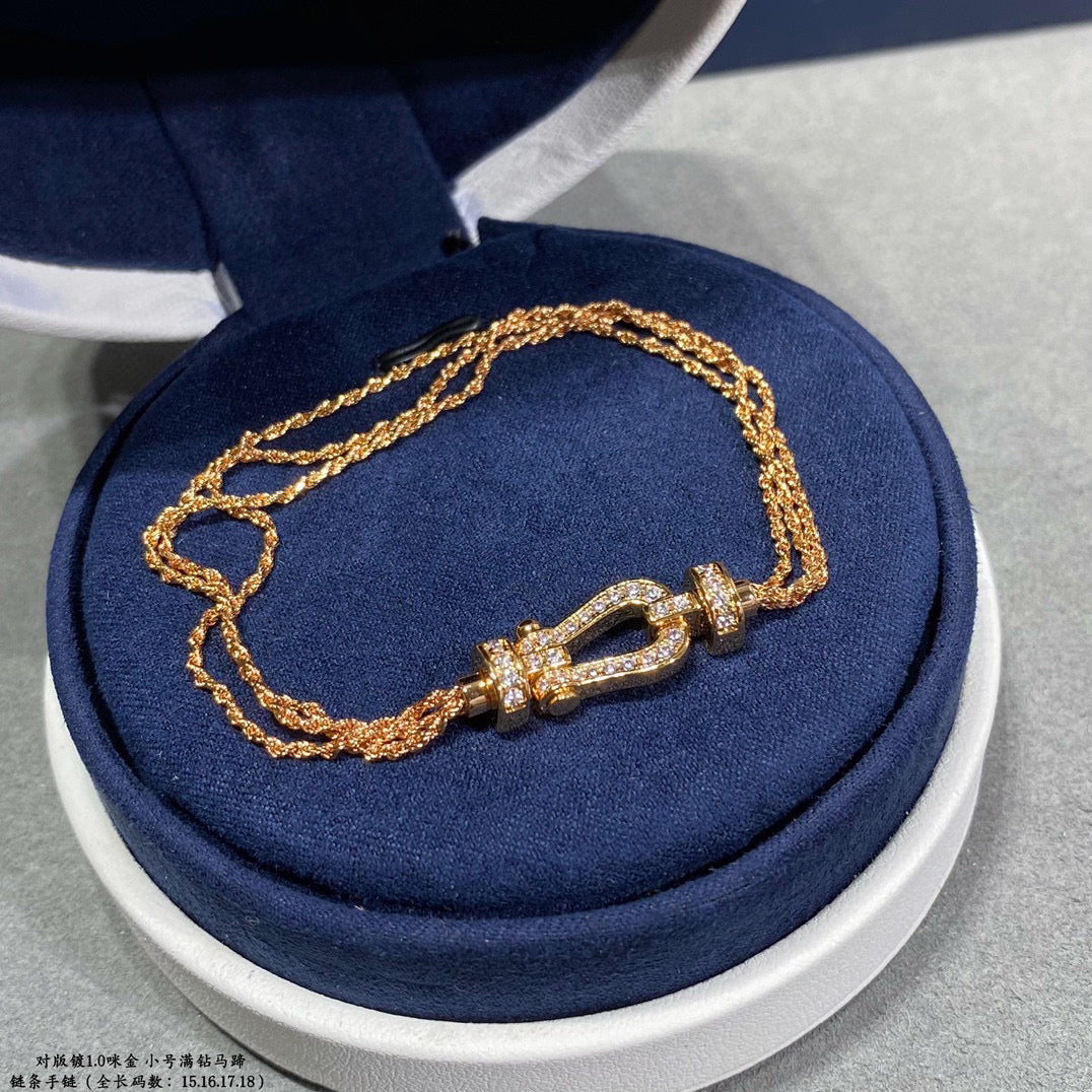 [Kincade Jewelrys]FORCE SMALL HORSESHOE  DIAMOND CHAIN ROPE BRACELET