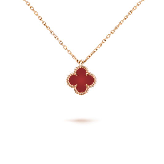 [Kincade Jewelrys]CLOVER MINI 9.5MM WHITE CARNELIANS NECKLACE