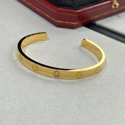 [Kincade Jewelrys]LOVE BRACELET 6.1MM 1 DIAMOND OPEN CUFF