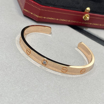 [Kincade Jewelrys]LOVE BRACELET 6.1MM 1 DIAMOND OPEN CUFF