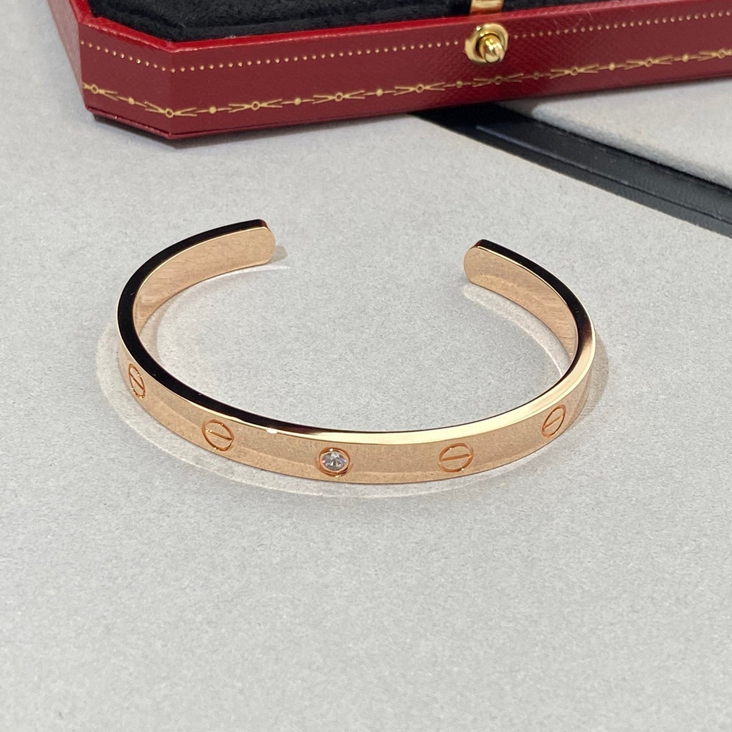 [Kincade Jewelrys]LOVE BRACELET 6.1MM 1 DIAMOND OPEN CUFF