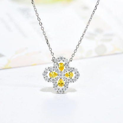[Kincade Jewelrys]LOOP NECKLACE FULL MOTIF DIAMOND 16MM MULTIPLE COLORS