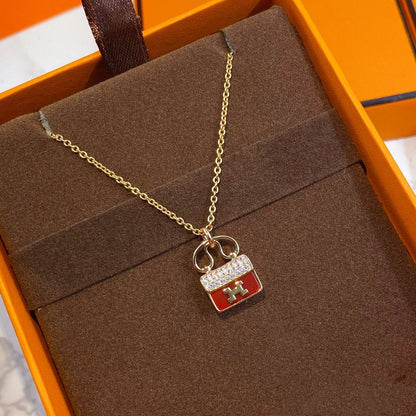 [Kincade Jewelrys]CONSTANCE RED PEDANT PINK GOLD NECKLACE