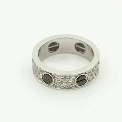 [Kincade Jewelrys]LOVE RING 5.5MM DIAMONDS PAVED CERAMIC