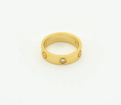 [Kincade Jewelrys]LOVE RING 4MM 1 DIAMOND GOLD