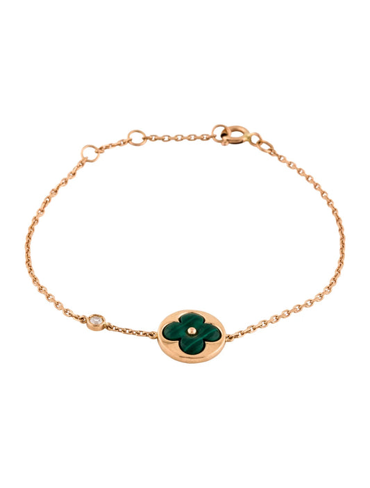 [Kincade Jewelrys]SUN MALACHITE 1 DIAMOND PINK GOLD BRACELET