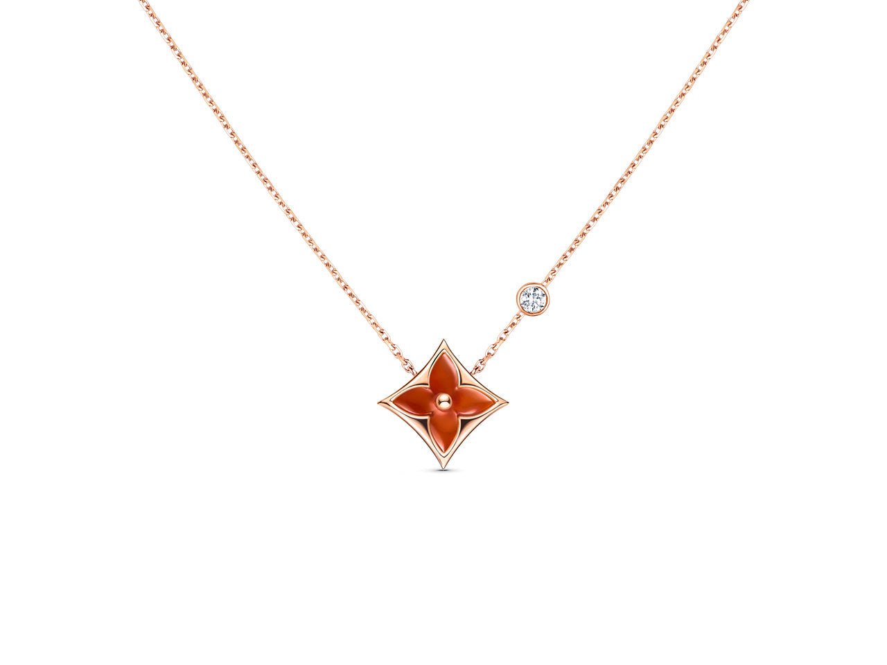 [Kincade Jewelrys]STAR NECKLACE PINK GOLD 1 DIAMOND