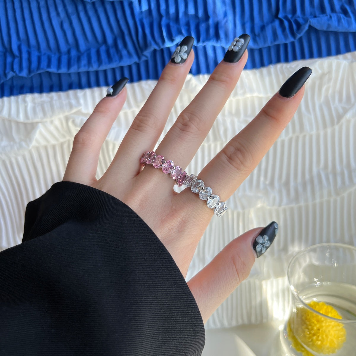 [Kincade Jewelrys]Dainty Elongated Cushion Cut Tennis Ring