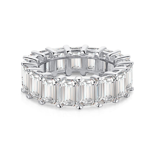 [Kincade Jewelrys]0.75 Carat Elegant Emerald Cut Tennis Ring