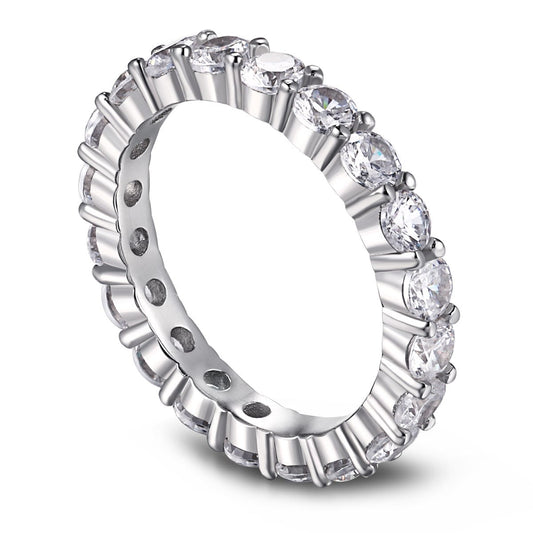 [Kincade Jewelrys]Sparkling Round Cut Tennis Ring
