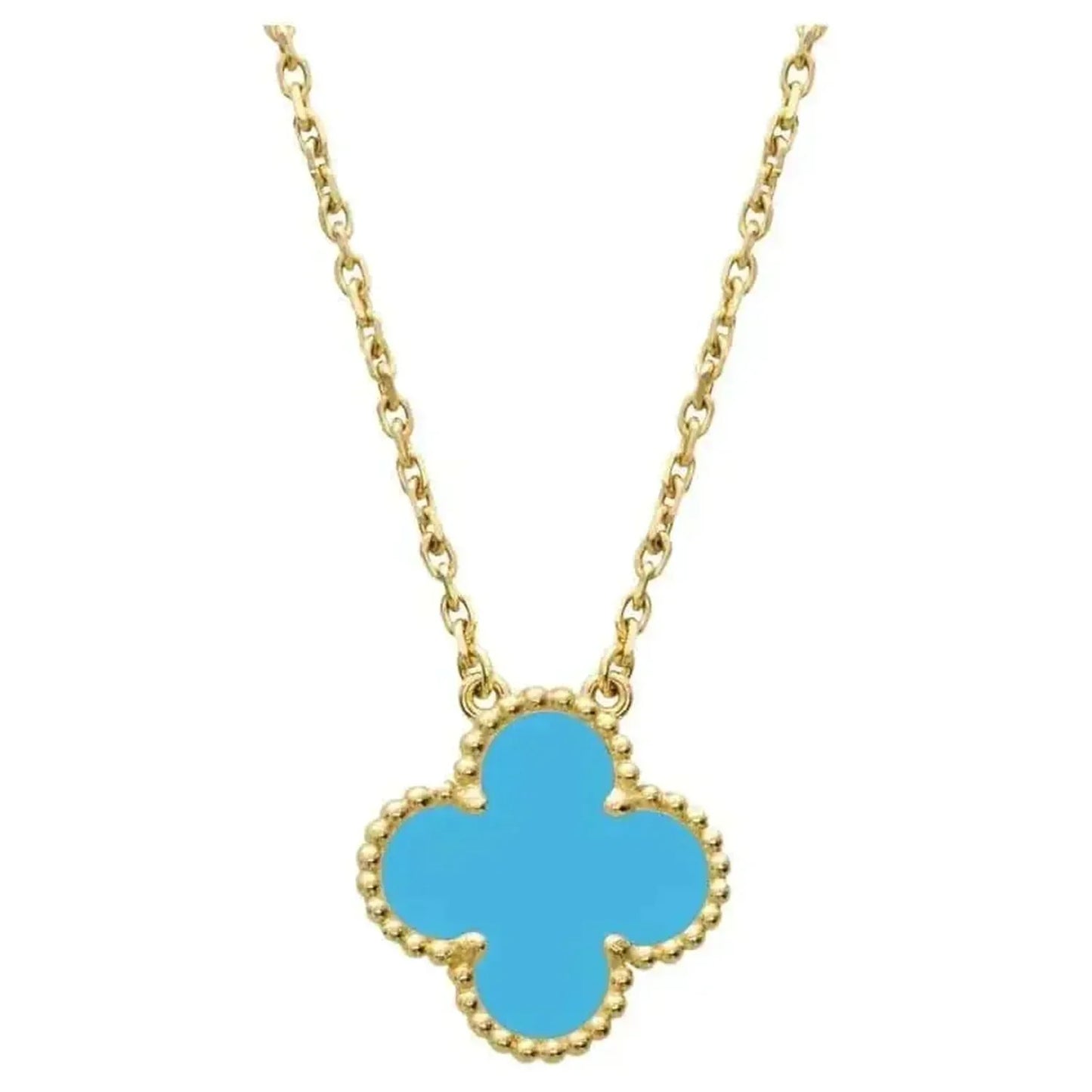 [Kincade Jewelrys]CLOVER 15MM VINTAGE TURQUOISE NECKLACE