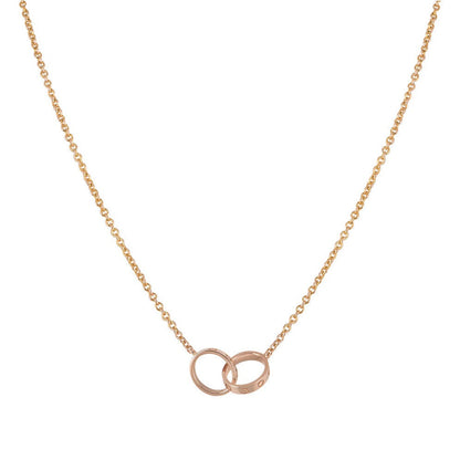 [Kincade Jewelrys]LOVE NECKLACE DOUBLE RING PINK GOLD