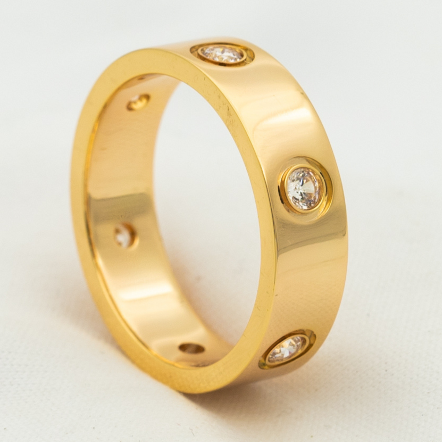 [Kincade Jewelrys]LOVE RING 5.5MM 6 DIAMONDS PINK GOLD