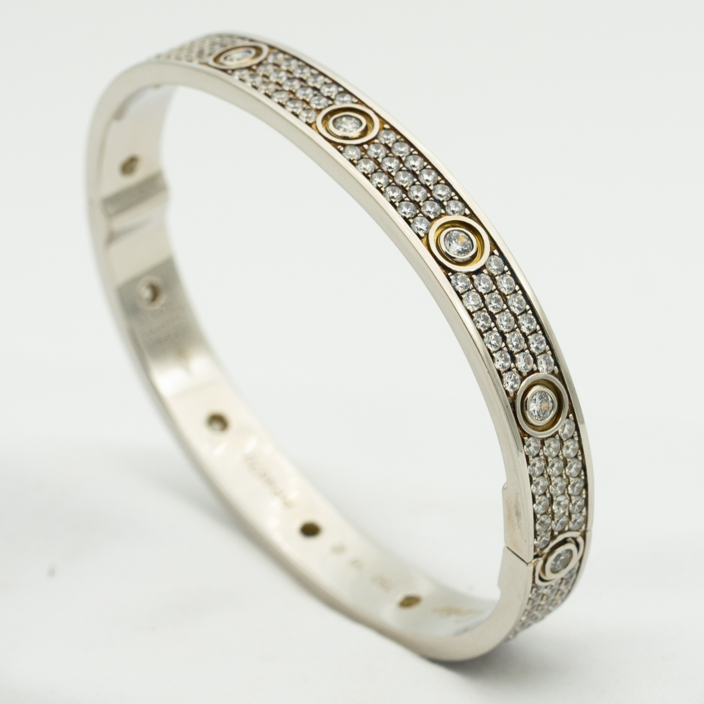 [Kincade Jewelrys]LOVE BRACELET 6.1MM DIAMOND-PAVED 10 BIG DIAMONDS
