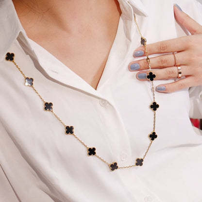 [Kincade Jewelrys]CLOVER 20 MOTIFS ONYX ROSE GOLD