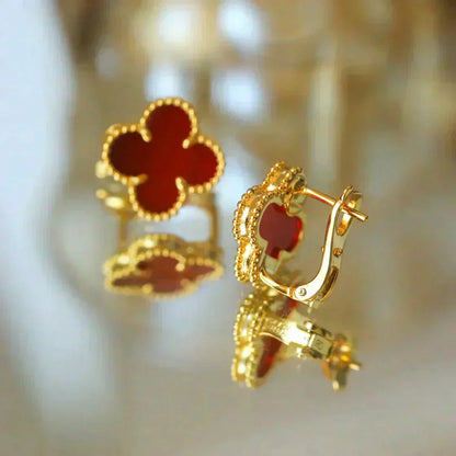 [Kincade Jewelrys]CLOVER MEDIUM 1 MOTIFS CARNELIAN  EARRINGS